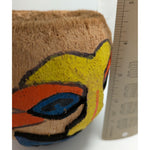 Tiki Carved Hand Painted Coconut Shell Can Candle Holder Planter Pot Colorful Ha