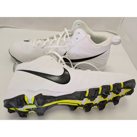 Size 13 Nike Alpha Mens Football Cleats White Black Fast Flex 878122-100