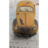 8" Yellow Junkyard VW Bug Split Window 1998 S.S. Sarna Beetle Car Resin Americana Scrapbook Hand-Painted