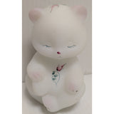 3" Fenton Signed Hand-Painted Bear Figurine Floral Frosted Glass Vintage Sitting