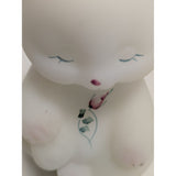 3" Fenton Signed Hand-Painted Bear Figurine Floral Frosted Glass Vintage Sitting