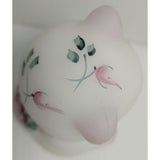 3" Fenton Signed Hand-Painted Bear Figurine Floral Frosted Glass Vintage Sitting