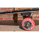 30" Speed Demons Skateboard Skull Horns Graphics Red White Checker Wheels Worn Skate Board