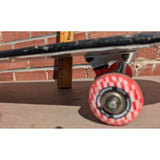30" Speed Demons Skateboard Skull Horns Graphics Red White Checker Wheels Worn Skate Board