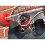 30" Speed Demons Skateboard Skull Horns Graphics Red White Checker Wheels Worn Skate Board