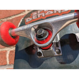 30" Speed Demons Skateboard Skull Horns Graphics Red White Checker Wheels Worn Skate Board