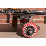 30" Speed Demons Skateboard Skull Horns Graphics Red White Checker Wheels Worn Skate Board
