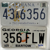 43A5356 Indiana & 356 FLW Georgia License Plates Porsche