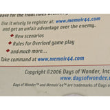 Complete 2006 Memoir 44 Historical WWII Strategy Board Game Days Of Wonder D-Day Richard Borg