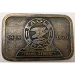RARE 1929-1979 Eagle Brand Idaho Cement Belt Buckle Inkom 50th Anniversary Hit Line USA