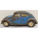 Rusty 8" AS-IS Blue Tonka VW Junkyard Bug 1970s Volkswagen Beetle Pressed Steel Toy Car