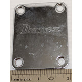 2x2.5" Ibanez Chrome Metal Neck Plate With Mounting Holes Guitar Part Emblem Badge