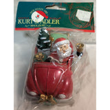 Kurt Adler Red VW Bug Santa Tree Bell Car Ornament Resin Christmas Decoration