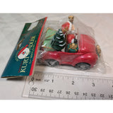 Kurt Adler Red VW Bug Santa Tree Bell Car Ornament Resin Christmas Decoration