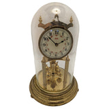 AS-IS Kundo Kieninger & Obergfell 400-Day Mantel Clock Glass Dome Brass Vintage Germany Anniversary