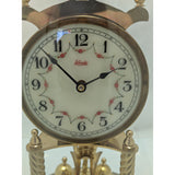 AS-IS Kundo Kieninger & Obergfell 400-Day Mantel Clock Glass Dome Brass Vintage Germany Anniversary
