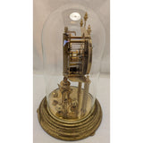 AS-IS Kundo Kieninger & Obergfell 400-Day Mantel Clock Glass Dome Brass Vintage Germany Anniversary