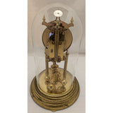 AS-IS Kundo Kieninger & Obergfell 400-Day Mantel Clock Glass Dome Brass Vintage Germany Anniversary