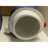 10" 1997 McDonalds Grimace Christmas Cookie Jar Santa Hat Scarf Ceramic Box