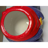 10" 1997 McDonalds Grimace Christmas Cookie Jar Santa Hat Scarf Ceramic Box