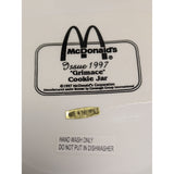 10" 1997 McDonalds Grimace Christmas Cookie Jar Santa Hat Scarf Ceramic Box