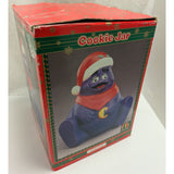 10" 1997 McDonalds Grimace Christmas Cookie Jar Santa Hat Scarf Ceramic Box