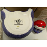 10" 1997 McDonalds Grimace Christmas Cookie Jar Santa Hat Scarf Ceramic Box