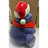 10" 1997 McDonalds Grimace Christmas Cookie Jar Santa Hat Scarf Ceramic Box