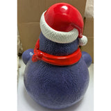 10" 1997 McDonalds Grimace Christmas Cookie Jar Santa Hat Scarf Ceramic Box