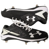 New 16 Charged Yard Low ST Baseball Cleats Shoes Under Armour UA Mens Black White Metal Spiked Synthetic