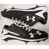 New 16 Charged Yard Low ST Baseball Cleats Shoes Under Armour UA Mens Black White Metal Spiked Synthetic