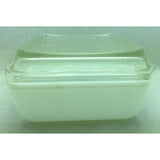 Vintage Pyrex White Turquoise Snowflake White 2 QT Casserole Rectangle 575 B Dish 550 C Lid Space Saver 575B Aqua Blue