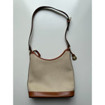 Dooney & Bourke Women's Cream/Brown Hobo Shoulder Bag Small Handbag Vintage