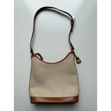 Dooney & Bourke Women's Cream/Brown Hobo Shoulder Bag Small Handbag Vintage