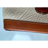 Dooney & Bourke Women's Cream/Brown Hobo Shoulder Bag Small Handbag Vintage