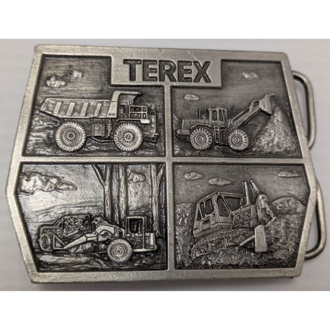 GM Terex Construction Machinery Belt Buckle Bergamot Truck Dump Bulldozer Front End Loader Vintage Heavy Metal Industrial Art