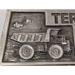 GM Terex Construction Machinery Belt Buckle Bergamot Truck Dump Bulldozer Front End Loader Vintage Heavy Metal Industrial Art