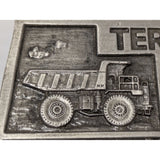 GM Terex Construction Machinery Belt Buckle Bergamot Truck Dump Bulldozer Front End Loader Vintage Heavy Metal Industrial Art