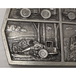 GM Terex Construction Machinery Belt Buckle Bergamot Truck Dump Bulldozer Front End Loader Vintage Heavy Metal Industrial Art