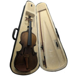 4/4 Full Size Violin Project Unmarked Handmade Wood With Bow & Case