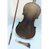 4/4 Full Size Violin Project Unmarked Handmade Wood With Bow & Case