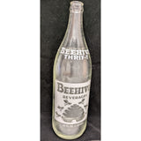 11" Beehive Thrift-T 32oz Glass QT Bottle Beverages 1968 Bee Hive Brigham City UT Utah Vintage