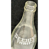11" Beehive Thrift-T 32oz Glass QT Bottle Beverages 1968 Bee Hive Brigham City UT Utah Vintage