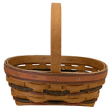 1997 Small 8" Stained Oval Easter Red Green Purple Handle Longaberger Woven Basket 13544