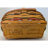 1997 Small 8" Stained Oval Easter Red Green Purple Handle Longaberger Woven Basket 13544