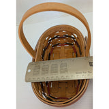 1997 Small 8" Stained Oval Easter Red Green Purple Handle Longaberger Woven Basket 13544