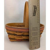 1997 Small 8" Stained Oval Easter Red Green Purple Handle Longaberger Woven Basket 13544
