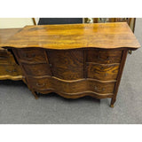 Vanity Oak Dresser Antique Curved Front Mirror AS-IS