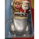 Silver 1999 Maisto Santa Reindeer VW Bug Ornament Die-Cast Classic Volkswagen Convertible Car