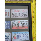 Framed 24"x18" USA 50 State Poster 356 License Plate Collage Art Porsche 356A 356B 2008